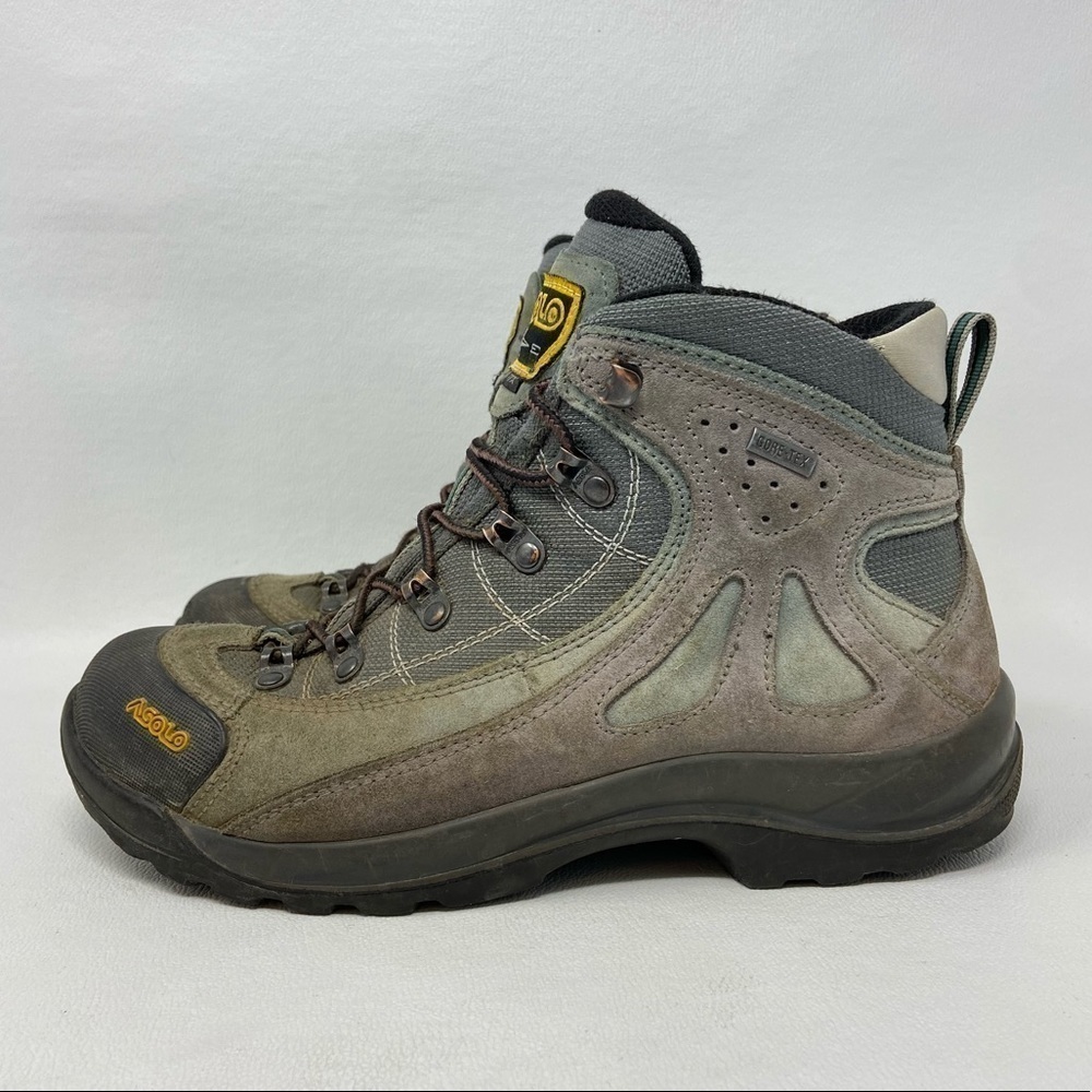 Asolo Gore-tex Brown Outdoor Hiking Work Boots, Mid Top Lace Shoes, Women’s 7.5